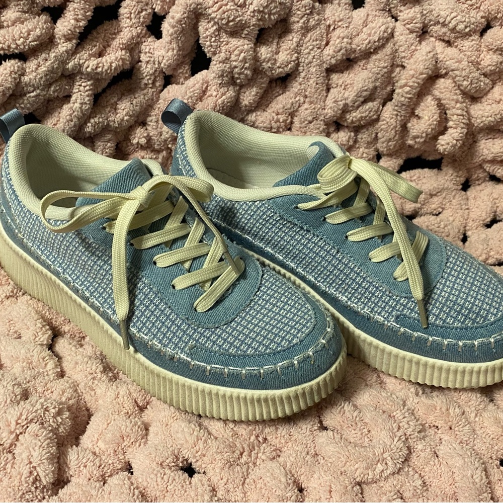 Stylish Blue and Cream Sneakers
